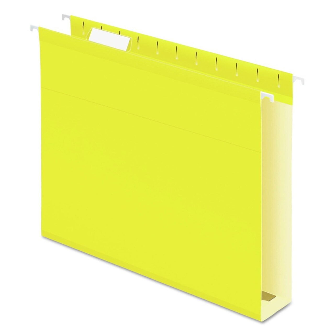 Pendaflex 1/5-Cut Tabs 2 in. Capacity Letter Size Extra Capacity Reinforced Hanging File Folders with Box Bottom - Yellow (25/Box)